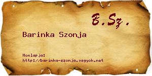 Barinka Szonja névjegykártya