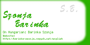 szonja barinka business card